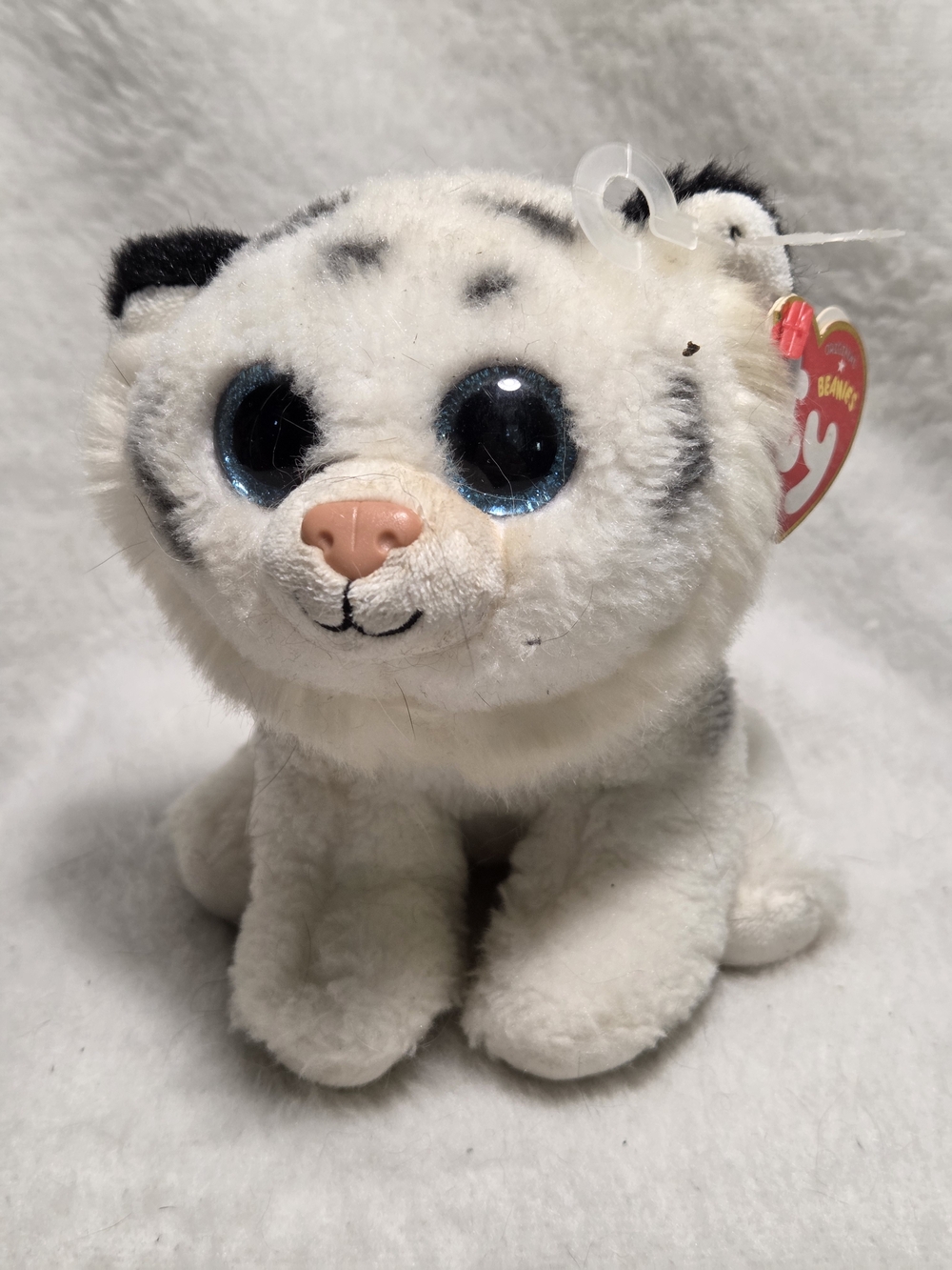 TUNDRA Ty Beanie Babies White Tiger 6" Plush Blue Eyes Stuffed Toy